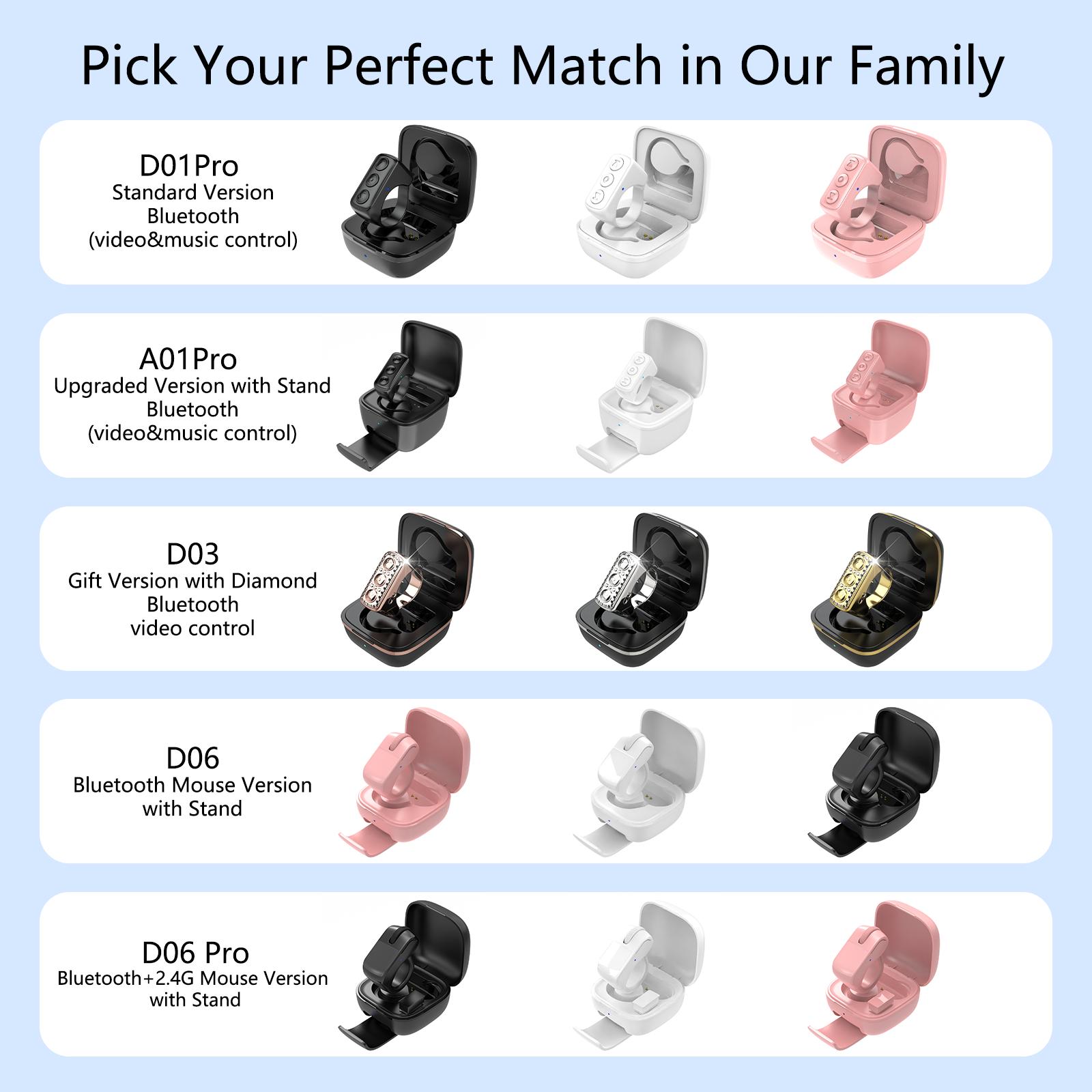 Xring Bluetooth Remote Control Scrolling Ring with Phone Stand Holder Selfie Clicker, Tik_Tok Video Scroller, E-book Page Turner, Music Control, Rechargeable Smart Ring for iPhone, Android, iPad – Cute Pink Tech Accessor