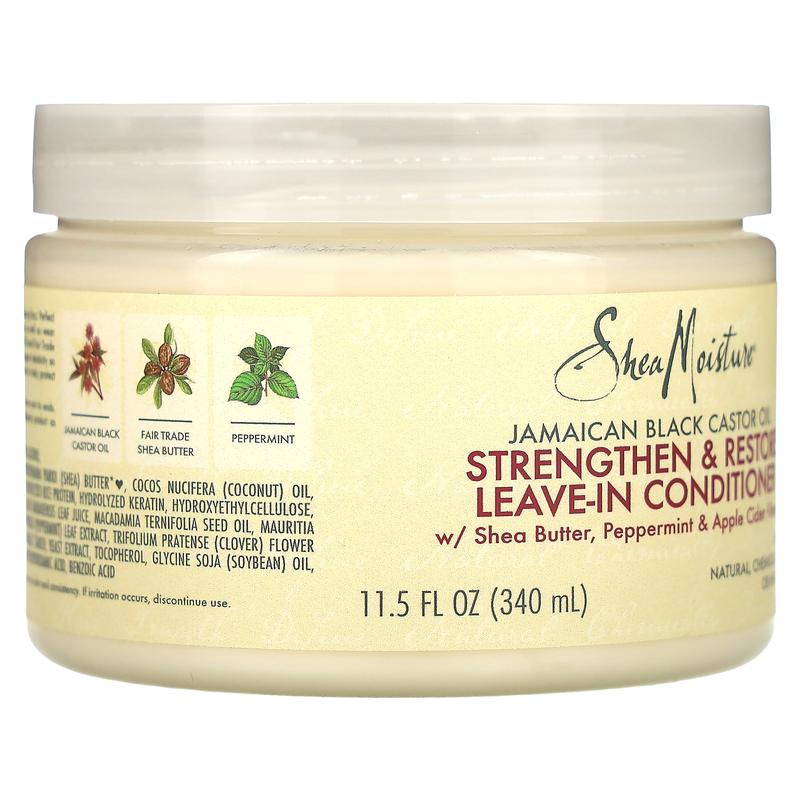SheaMoisture Jamaican Black Castor Oil, Strengthen & Restore Leave-In Conditioner, 11.5 fl oz (340 ml)