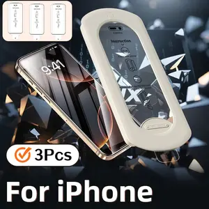 3-Pack iPhone Screen Protectors, HD Tempered Glass, Scratch-Resistant, Easy Install, Bubble-Free, 9h Hardness, Clear Vision