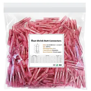 Heat Shrink  Wire Connectors, 200 count Red 22-16 AWG Insulated  Electrical Wire Connectors Automotive Marine Wire Crimp Terminals  Splices for Boat,