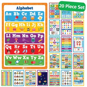 Classroom Educational Posters - 20pcs - Teacher Must Haves - Elementary Kindergarten Preschool Learning Activities