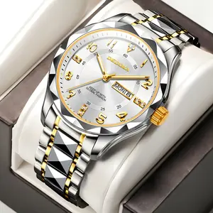 V-024 Business Casual Men's Quartz Wristwatch - Steel Band, Dual Calendar, Waterproof, Luminous, Diamond-Shaped, Large Dial, Automatic Date Function, Roulette Wheel Design, Versatile Fashion Accessory ootd