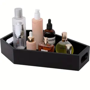 Gothic Coffin Shaped Wooden Tray, Multi-compartments Cosmetic Organizer, Bathroom Counter Organizer, Home Decor Organizer for Cosmetics and Accessories, Boxes