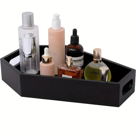 Gothic Coffin Shaped Wooden Tray, Multi-compartments Cosmetic Organizer, Bathroom Counter Organizer, Home Decor Organizer for Cosmetics and Accessories, Boxes, Bathroom Organizing Accessories
