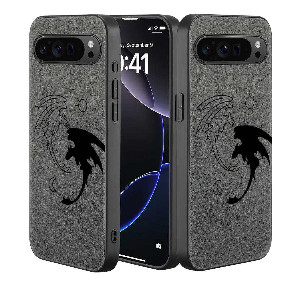 Luxury artificial leather cellphone smartphone case cover casing Shockproof Protector for Google Pixel 10/10pro/10proXL Pixel 9/9pro/9xl/9A Pixel 8A/8pro/8 Pixel 7/7PRO/7A, protective, high-quality, shockproof, protection, Mythical Dragon