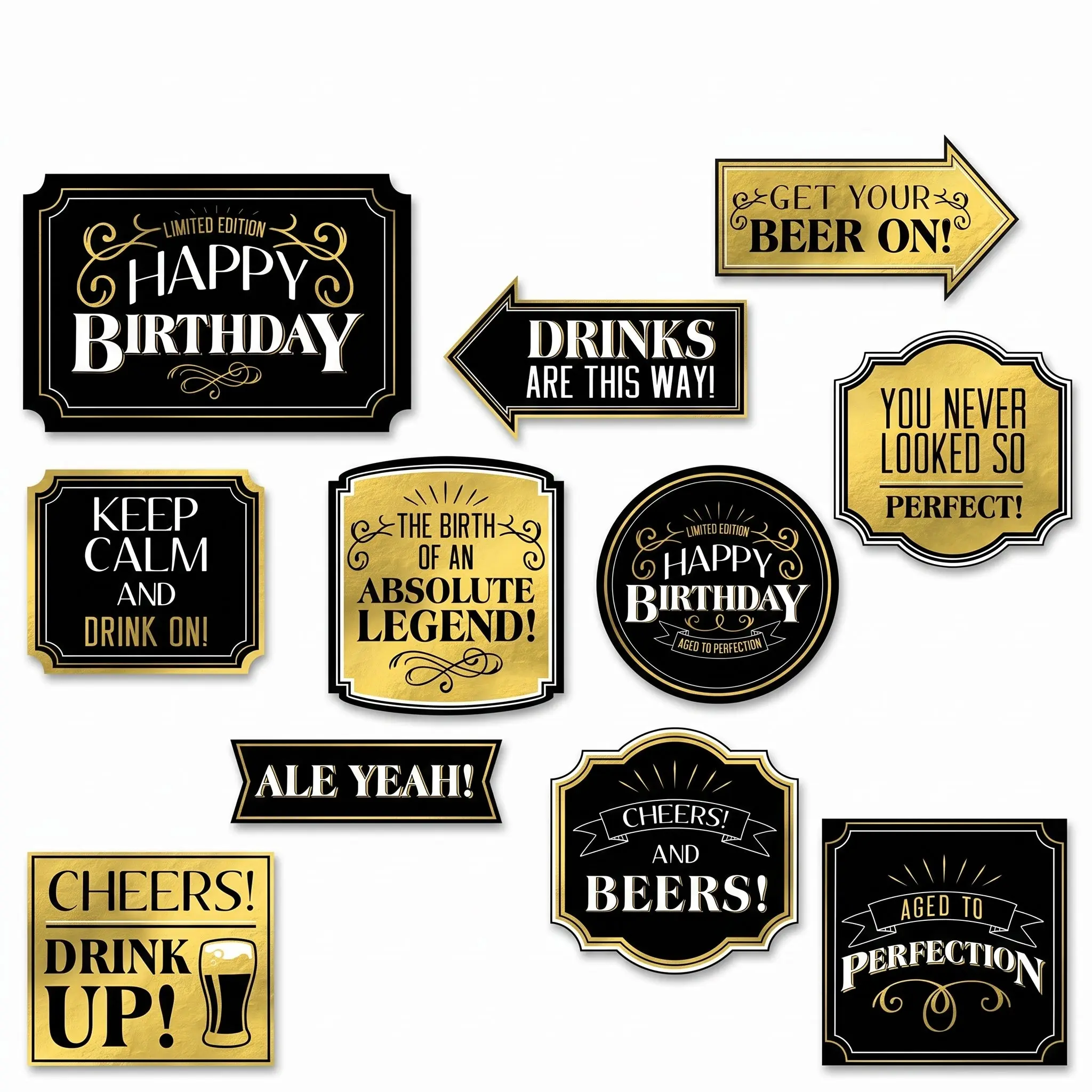 Vintage-Style Birthday Party Cutouts