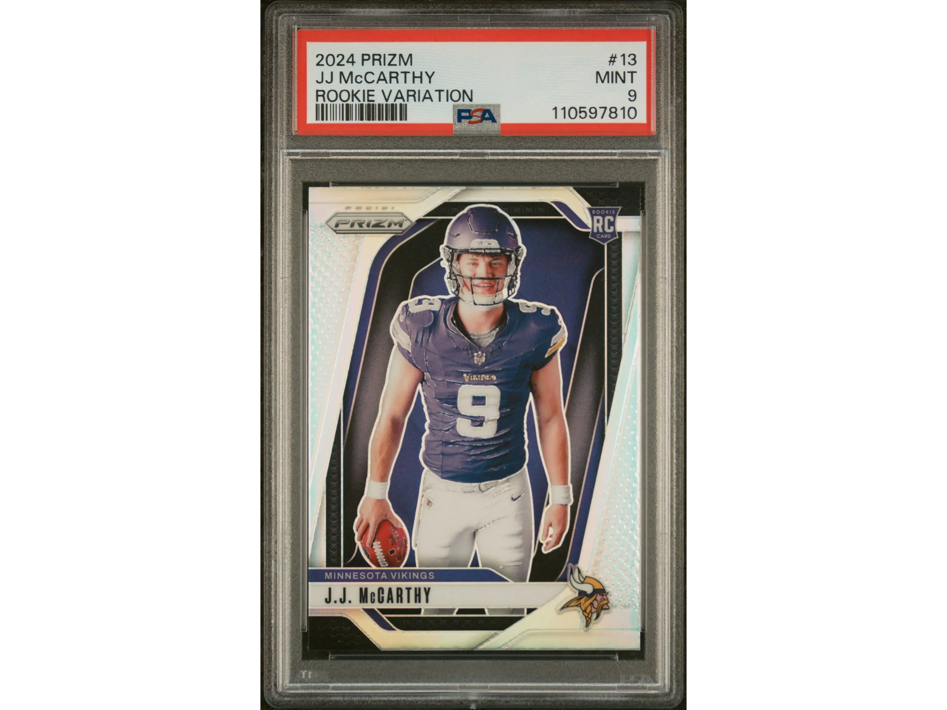 2024 Panini Prizm Rookie Variation JJ Mccarthy #13 PSA 9