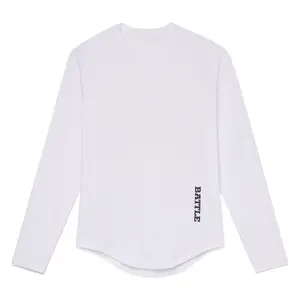 Battle Speed Performance Long Sleeve Tee - Fitted Crew Neck Casual Tshirt for Men, 100% Polyester, Four-Way Stretch, Moisture Management System