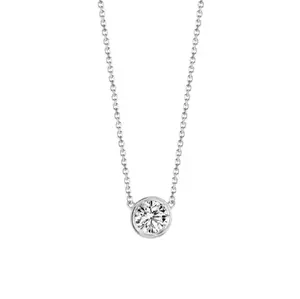 Shine On - CZ Bezel-Set Solitaire Necklace