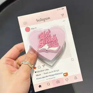 Cute Hot Girls Read Book Quote Magsafe Phone Grip – Pink Magnetic Pop Socket & Kickstand – Book Lover Accessory