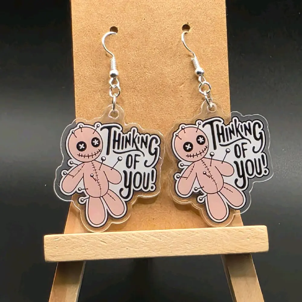 Hilarious Thinking-of-You voodoo Doll Earrings