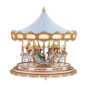 Mr. Christmas Animated & Musical Crystal Carousel - Silver
