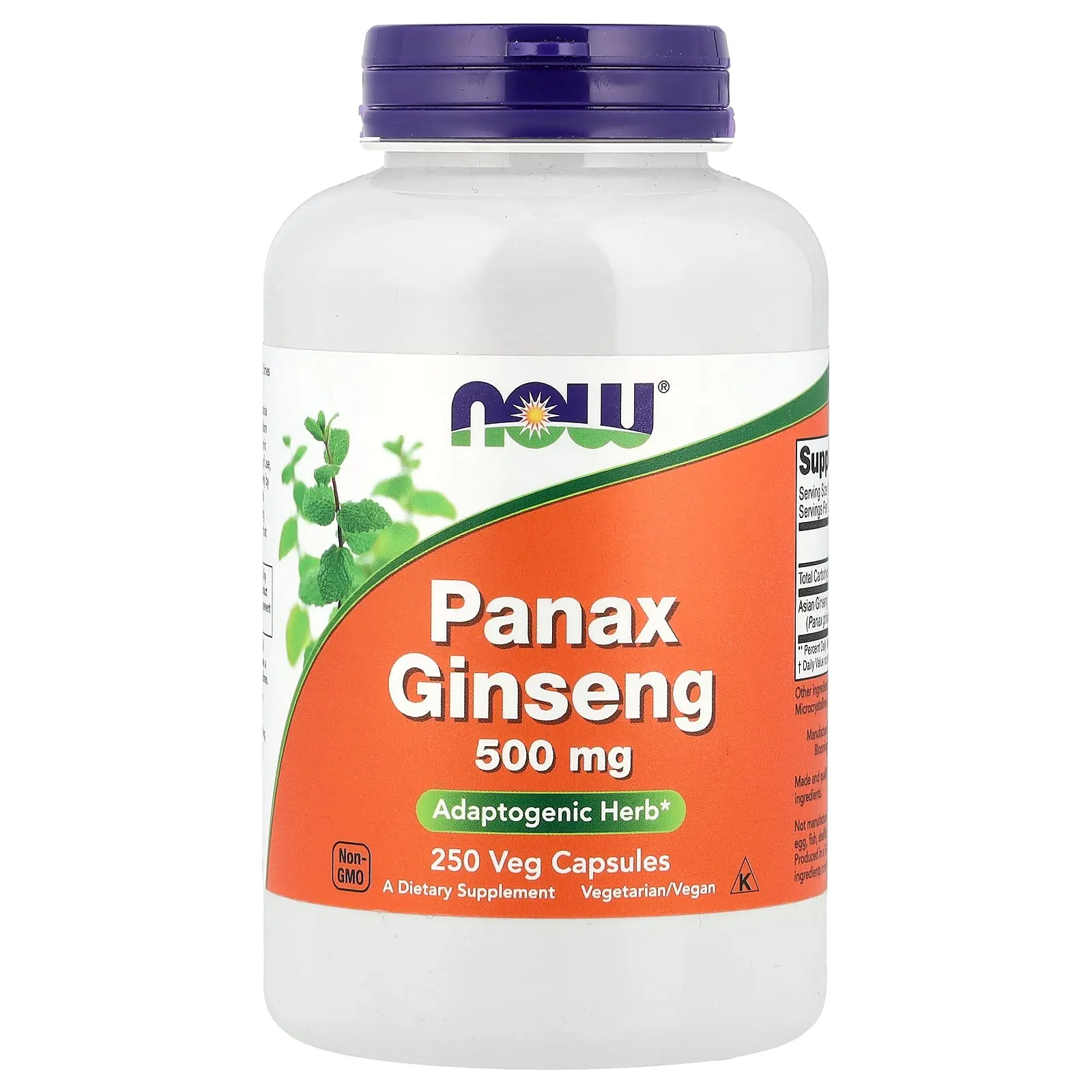 NOW Foods Panax Ginseng, 500 mg, 250 Veg Capsules