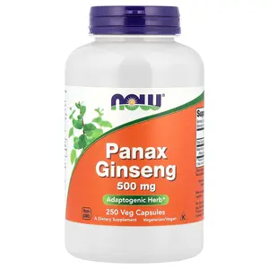 NOW Foods Panax Ginseng, 500 mg, 250 Veg Capsules