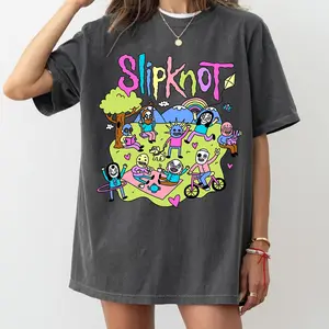Comfort Colors Slipknot Happy Times Playing Together T-shirt, Metal Band Shirt Cotton Graphic Tee Gift Fans