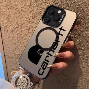 Fashion Luxury C-CarhARtts Phone Case for iPhone 17 16 15 14 13 12 11 Pro Max Air Magnetic MagSafe Matte Laser Metallic Phone Case | Aurora Gradient Finish with Smooth Matte Texture | Durable Scratch-Resistant Anti-Fingerprint Protective Cover