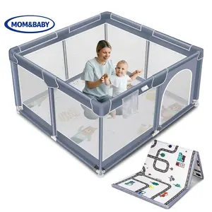 CPSC Certified Baby Playpen - Sturdy Safety Play Yard with Soft Padding & 360° Wide Angle View, Non-Toxic Infant Fence for Crawling & Walking anti-slip base foldable Large Indoor-Outdoor space safe mat activity center kid outdoorfun