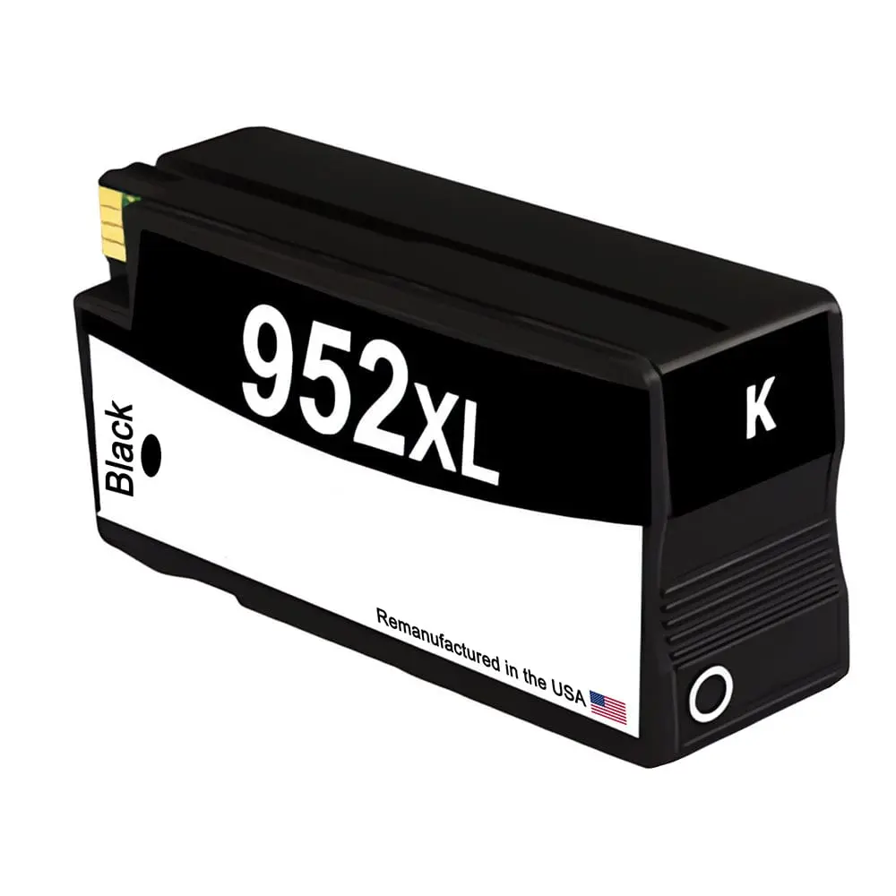 U.S. Remanufactured for HP 952XL (F6U19AN) Black Ink Cartridge OEM Chip