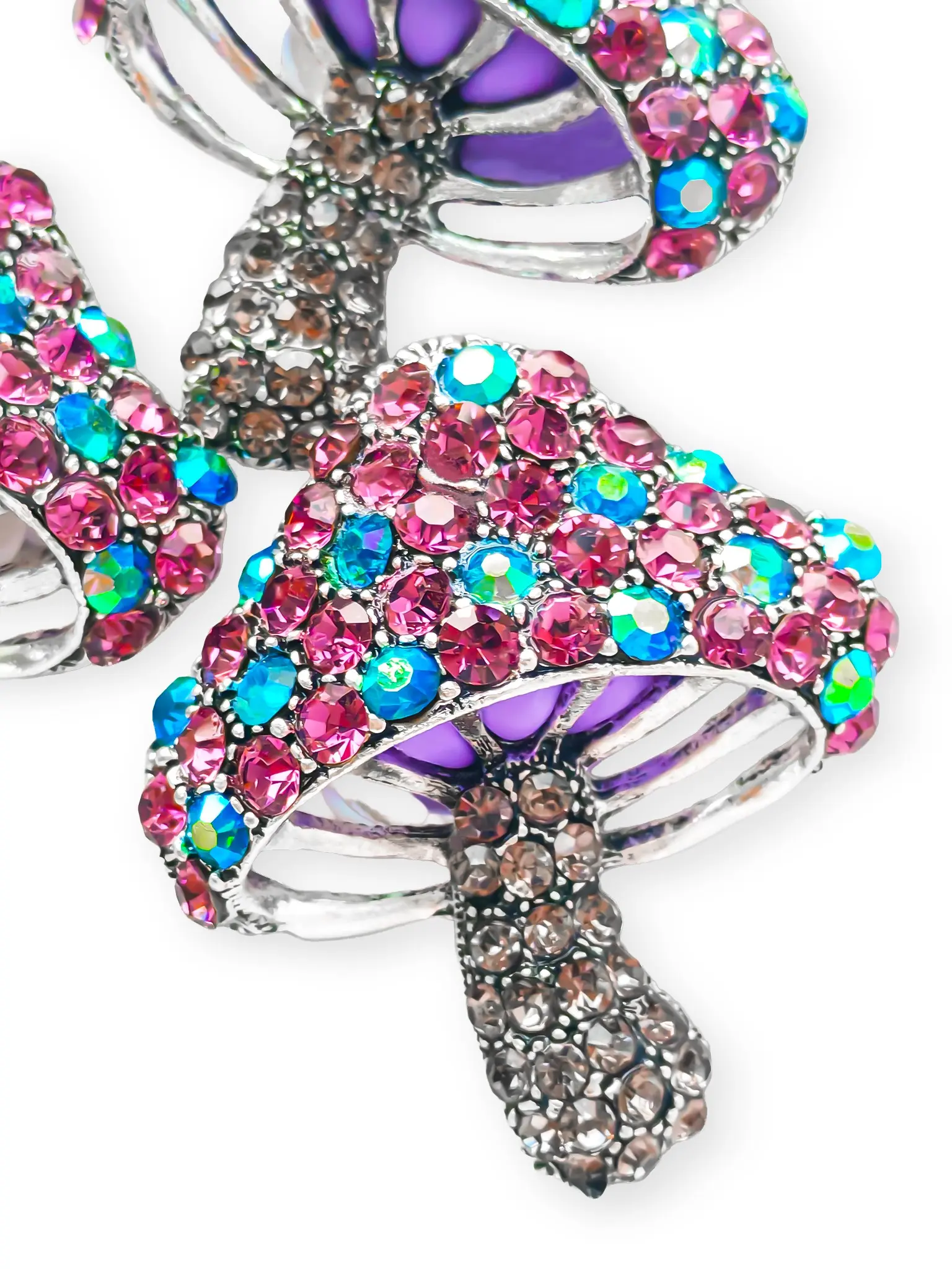 1pcs Creative Rhinestone Mushroom Charm, DIY Bead Pen Phone Chain Keychain, Indoor Decor Car Hanging, Cute Geometric Pattern, All Seasons Gift, Keychain For Bags, Bag Charms, Keychain Jewelry, Diy Keychains
