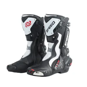 Extended-calf motorcycle riding boots, full-leg protection, impact resistance, reinforced toe caps, specially designed for off-road motorcycle and outdoor riding