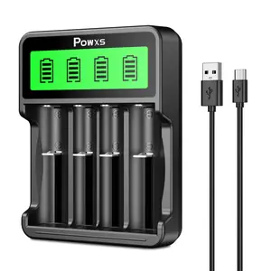 Universal Smart Battery Charger for Li-ion Ni-MH Ni-CD | High-Speed LCD Charger for 18650 21700 26650 AA AAA Rechargeable Batteries