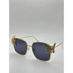 Jeweled Butterfly Sunglasses | Gold Frame Luxury Sunglasses | Rhinestone Butterfly Statement Shades | Fashion Sunglasses for Women