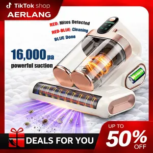 Bed Mattress Vacuum Cleaner Cordless 16Kpa Handheld Vacuum, Vacuum Cleaner with 253.7nm UV-C Light,HEPA Filter & Ultrasonic, Portable Vacuums for Sofa Bed Couch Crib Gifts for Women her Man