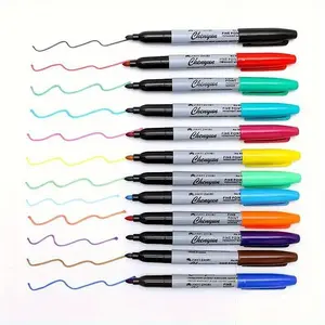 12pcs Fine Tip Permanent Markers, Drawing Markers, Art Markers Pen, Fast Drying Waterproof 1mm Tips, Ideal for Professionals Students Gift Wrapping, Durable Ink Pens