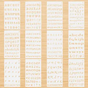 Small Letter Stencils 12 PCS  1/2 Inch Painting, Letter and Number Stencils Painting, Stencils Scrapbooking Letters, Plastic Alphabet Stencils