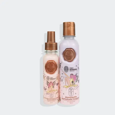 Origen Botanico Seduccion Organic Unisex Adults' Hair & Body Care Combo Set - 240ml Shea Moisture Hydrating Nourishing Scented Body Butter, 120ml Alcohol-Free Pheromones Aroma Heat Protectant Detangling Hair Perfume, 36-Month Shelf Life