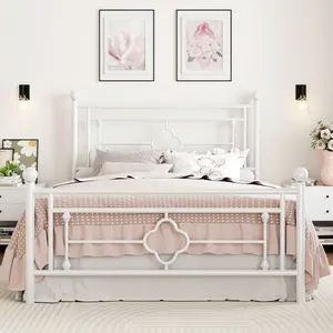 14 Inches 4 Size 4 Color Metal Platform Bed Frame/Vintage Iron-Art Headboard And Footboard/Mattress Foundation/No Box Spring Needed/Noise-Free/Easy Assembly, LED Cloud tall Twin Gingham Daybed with Trundle Full Double Floor Door