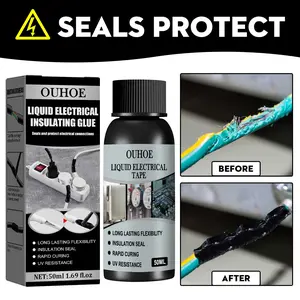 OUHOE Liquid Electrical Insulating Adhesive (Black, 30ml) Is A High-Temperature Resistant, Organic Insulating, Weather-Resistant, Waterproof, Repair And Sealing Adhesive