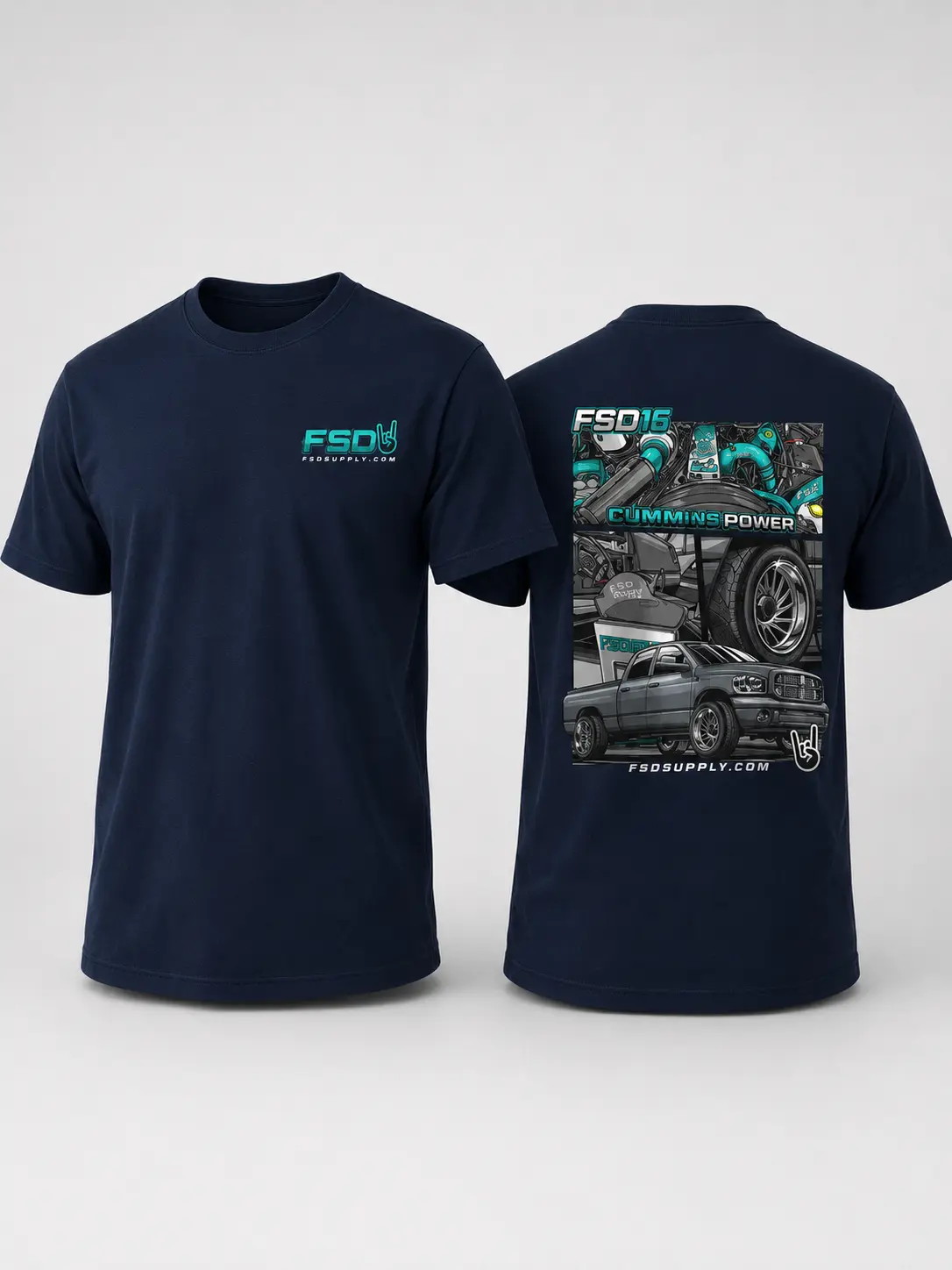 FSD Supply Co FSD16 T-Shirt, FSD Supply Co Cummins Power Graphic Tee, Diesel Truck Performance Shirt, Cummins Pickup Apparel, Turbo Diesel Enthusiast Tee, Gift for Truck Owner, Diesel Mechanic, Gearhead