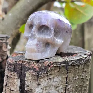 Chevron Amethyst Crystal Skull