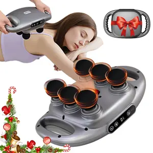 6-head Electric Massager, 1 Box Handheld Impact Massager, Deep Tissue Muscle Massager, Body Massage Relaxation Tool for Foot, Leg, Waist, Back and Neck, Gift