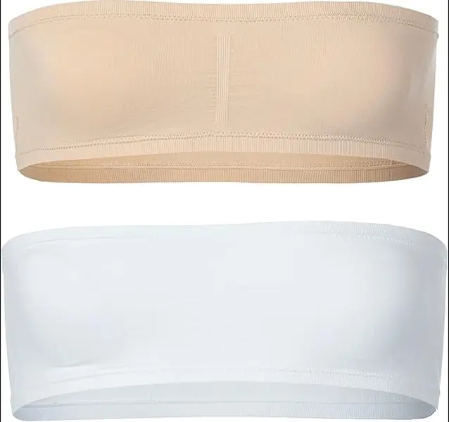 Girl's Bandeau Bra with Removable Padding - Strapless Tube Bra for Girls and Teens, Seamless
