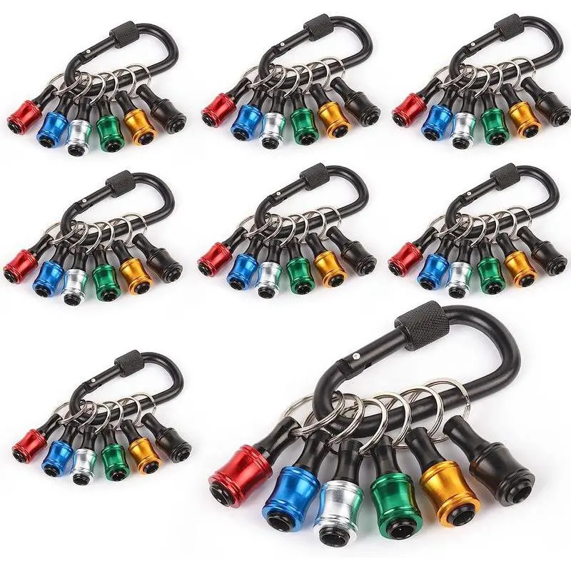 6Pcs 1/4" Hex Shank Multifunctional Screwdriver Bit Holder Tool Kit Set - Key Chain Extension Rod Adapter, Quick Replacement, Portable Lightweight Work Tools for Home & Workshop Repair,summerwins