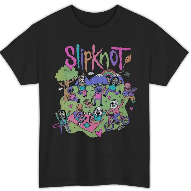 Contrast Kawaii Heavy Metal Slipknot Illustration Streetwear Tee