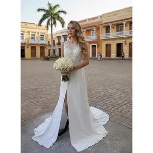 Jestine Custom A-Line Wedding Dress with Slit