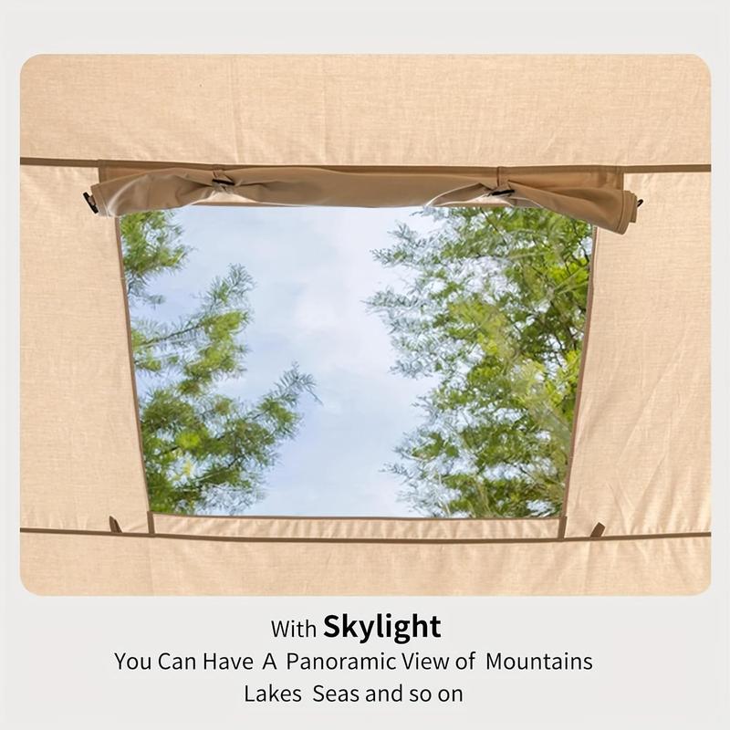 Portable Waterproof Pop-Up Tent 4 Season Oxford Log Cabin Inflatable Camping Tent with Hand Pump Waterproof Windproof for Outdoor Adventure