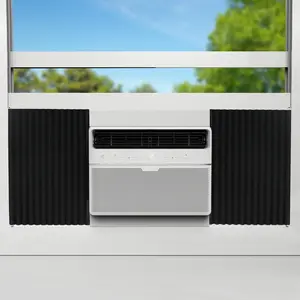 Window  Conditioner Side Panels, AC Side Insulated  Panels, 17" x 9" x 7/8", Window Insulation and Seal Kit, Pack of 2, Black