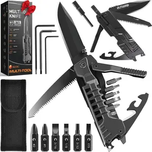 Multitool  17 in 1Fire Starting Sticks, Bottle Opener,  Screwdrivers Bottle Opener, Whistle, Window Breaker and  - for Camping, Outdoor,  and Everyday Use,Gifts for Men Dad