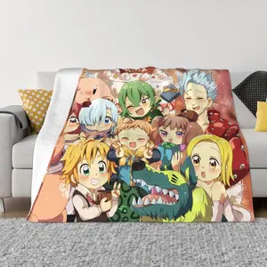 Anime Seven Deadly Sins Blankets Ultra-Soft Flannel Throw Blanket All Seasons Lightweight Blanket for Couch Sofa Bed 60