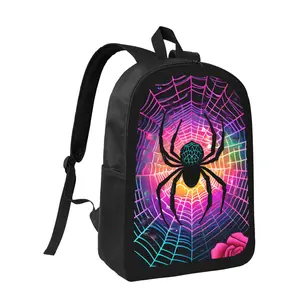 Spider Web Design Double Shoulder Bag |   Lightweight, Spacious, Adjustable Straps, Stylish and Durable, Suitable for Teenagers, Zipper Closure, Casual Style, For Teenager, For Teenager