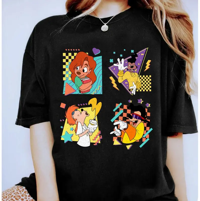 Retro 90s  Vintage A Goofy Movie Characters Shirt, Goofy Max Roxanne Powerline Shirt, WDW Matching Family Shirt