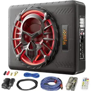 2026 New 10" 800W Slim UnderSeat Powered Subwoofer for Cars Trucks SUVs Built-in Amp Deep Bass Safe Hearing