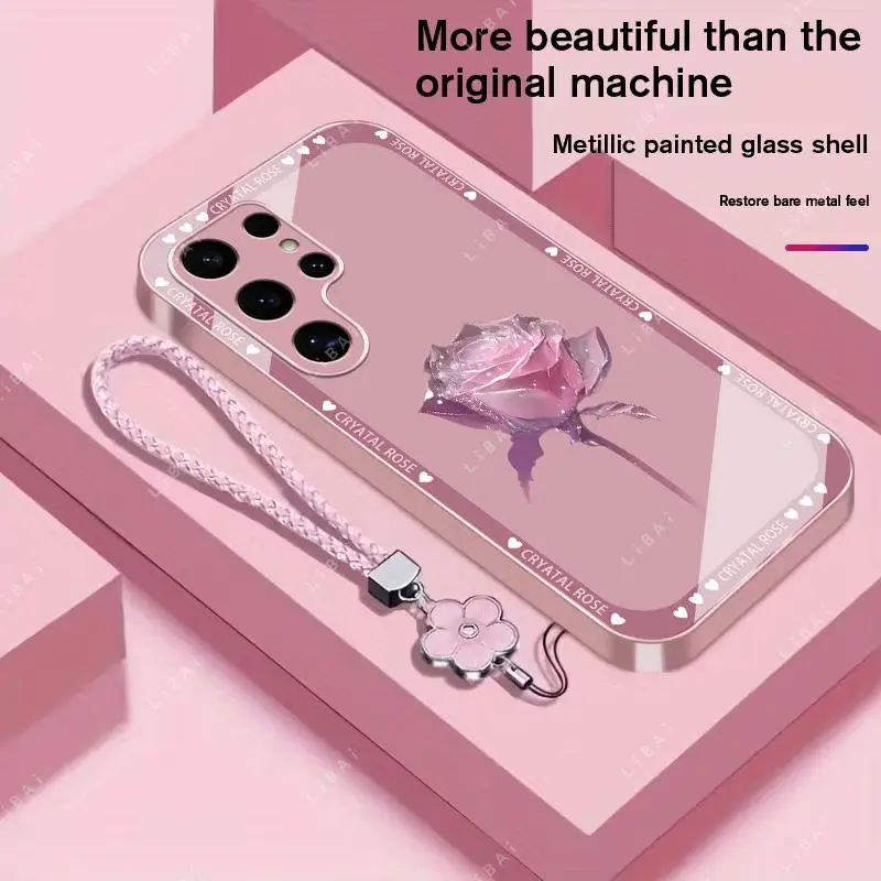 Suitable for [Galaxy S24 Ultra] Brand new premium phone case, Free four-leaf clover lanyard，drop-proof and fingerprint-resistant，simple and elegant design，multiple colors available YM99