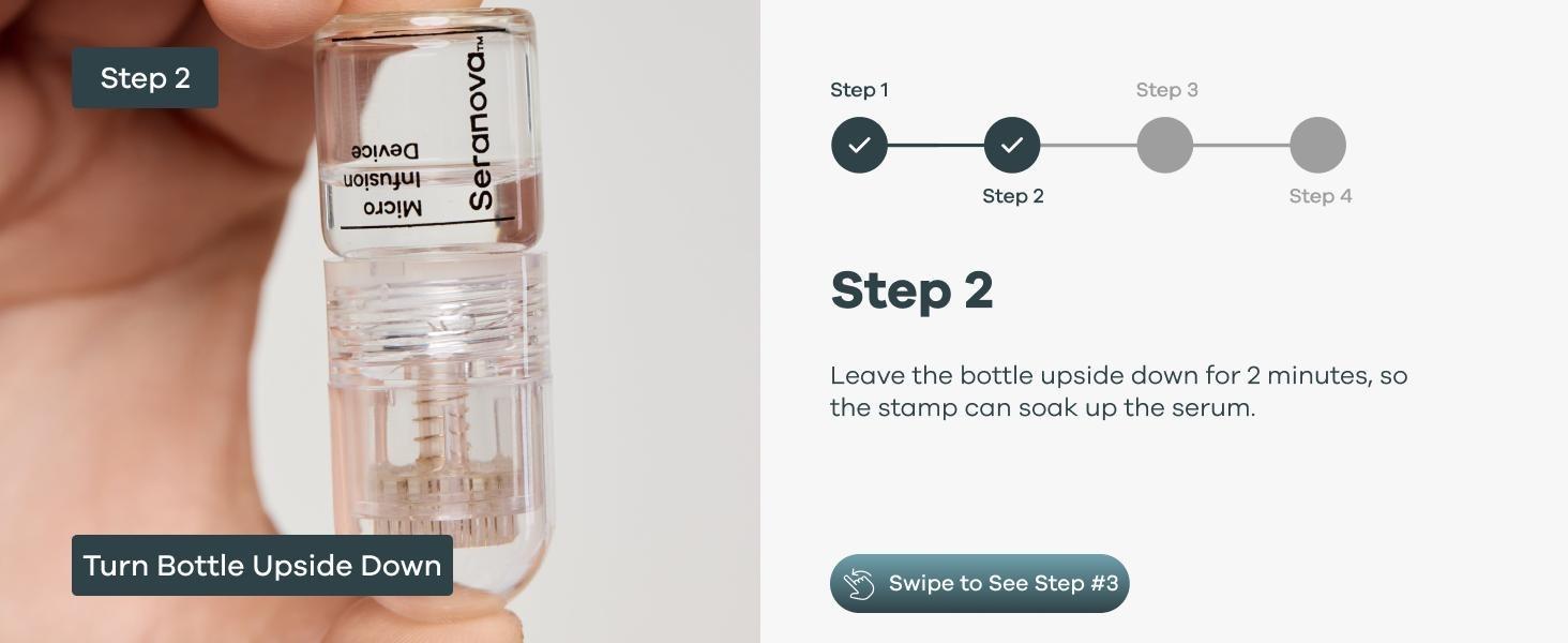 Seranova Micro Infusion System for Face & Neck 0.05mm Stamp with Hyaluronic Acid & Collagen Peptide Serum for Firmer Smoother-Looking Skin, Easy 5-Minute At-Home Skin Care Application