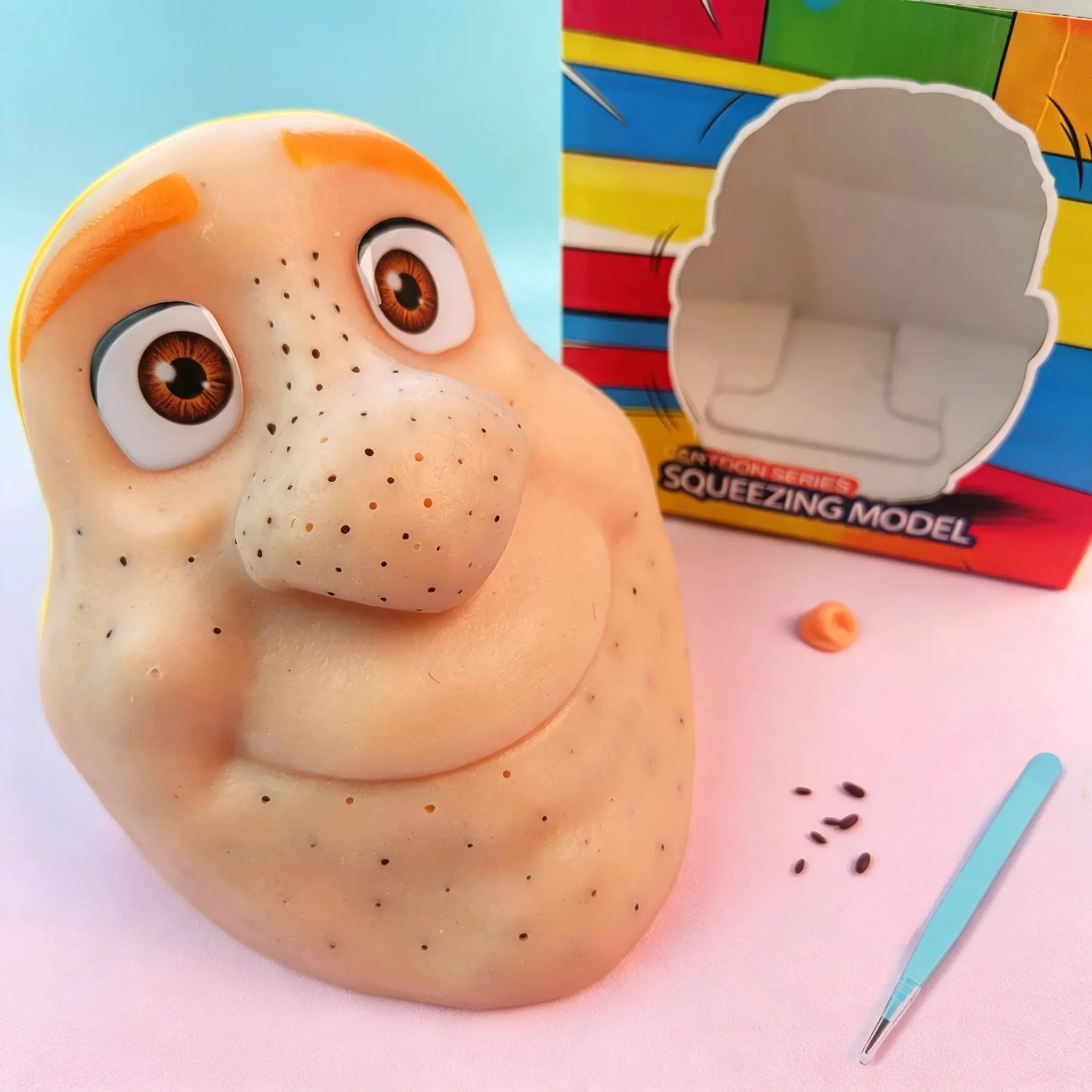 Refillable Pimple Popping & Blackhead Toy – Ultimate Party Game & White Elephant Gift, Silicone Squeeze Toy with Tweezers & Refill for Popaholics, Oddly Satisfying Gag Gift