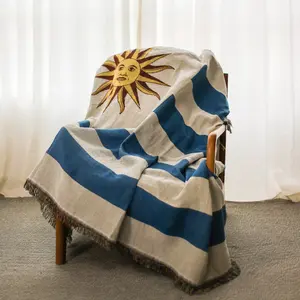 Uruguay Flag Woven Throw Blanket